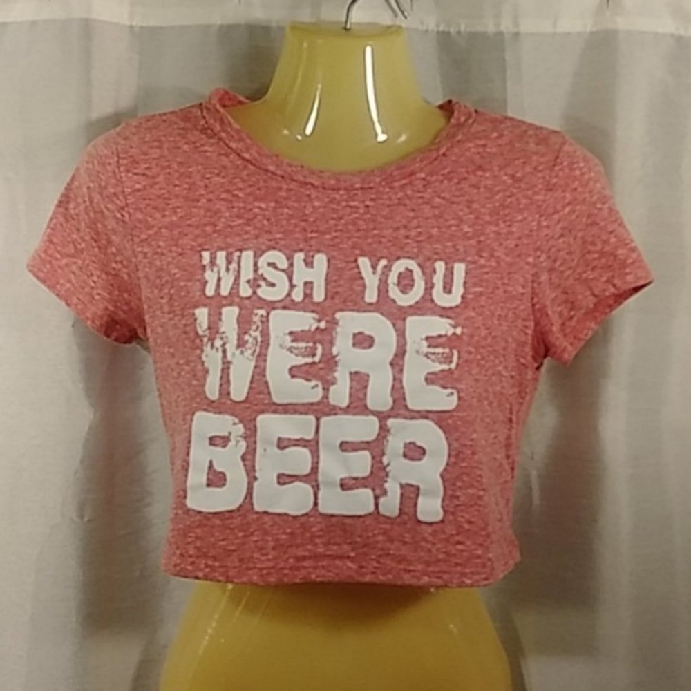 Pick 3👕 $15 Wish you were beer crop t-shirt